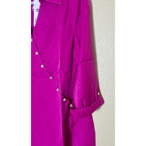 NWT Soft Surroundings Asymmetrical Wrap Tunic Lyocell Top Medium $98 Retail - Picture 6 of 10